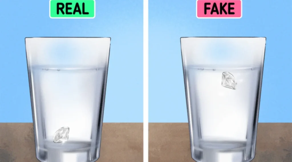 The Water Test for diamond reality check