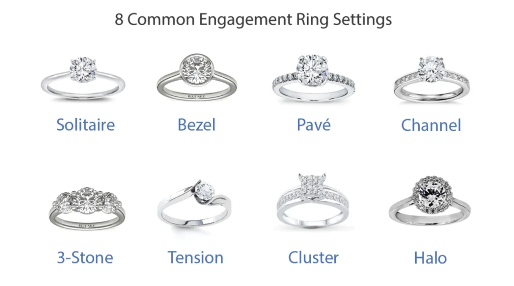 Diamond engagement ring Settings