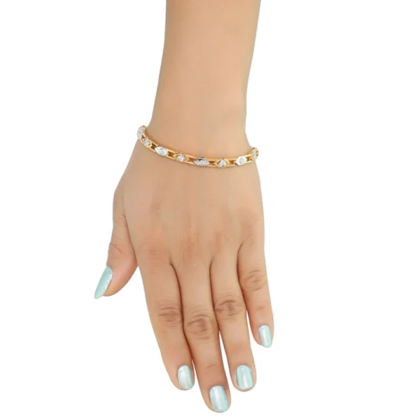 18KT Gold Real Diamond Tennis Bracelet for Women - Image 2