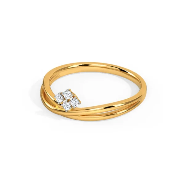 14KT Yellow Gold Diamond Floral Wedding Ring for Women - Image 2