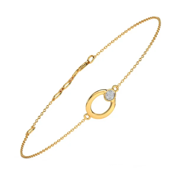 Exquisite 14KT Yellow Gold Lab Grown Diamond Bracelet for Ladies - Image 2