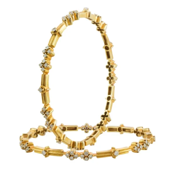 18K Gold Bangles Embellished with 2.16 Carat Diamonds