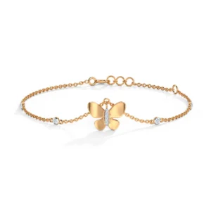 18k Rose Gold & Diamond Butterfly Bracelet