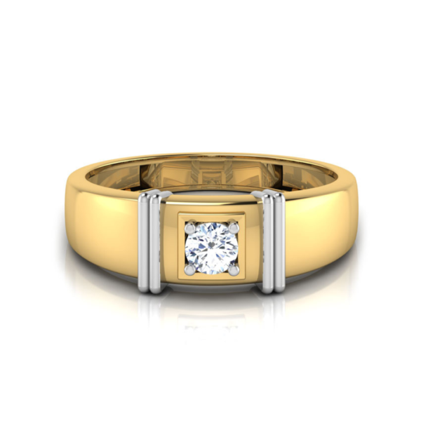 18k White Yellow Gold Diamond Ring for Men