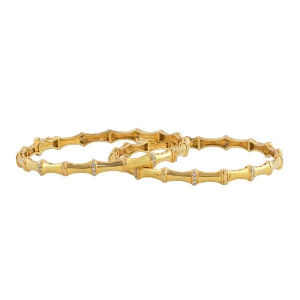 Stylish 18KT Gold Real Diamond Bangle for Women - Image 2