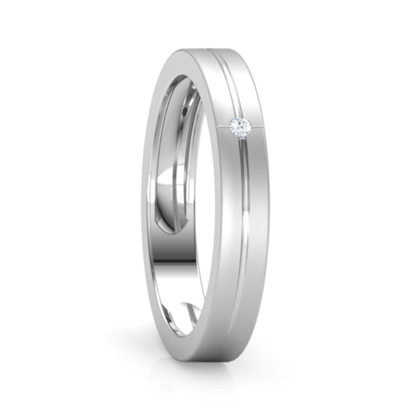 Mens 950 Platinum & Diamond Ring For Wedding, Engagement - Image 2