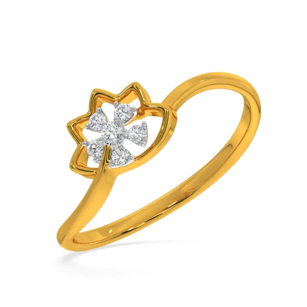 Blossom Brilliance 18k Gold Diamond Floral Engagement Ring