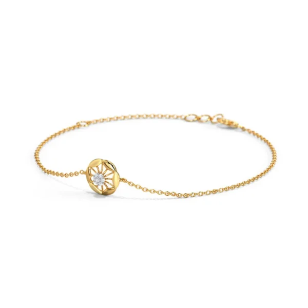 Radiant 14KT Yellow Gold Lab Grown Diamond Bracelet - Image 3