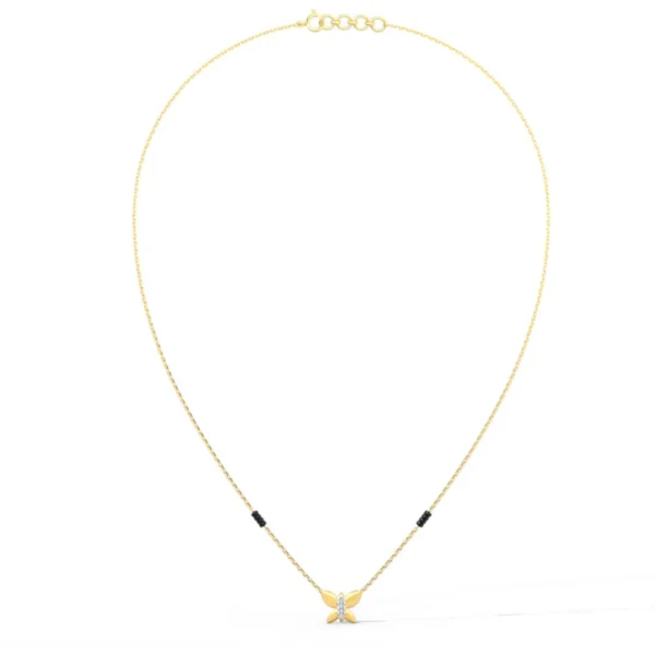 Butterfly Mangalsutra 14k Yellow Gold & Diamond