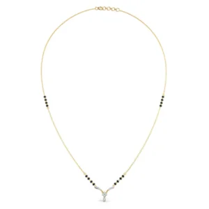 Diamond Mangalsutra With 14k Yellow Gold Chain