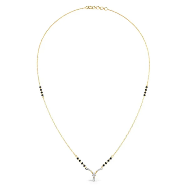 Diamond Mangalsutra With 14k Yellow Gold Chain