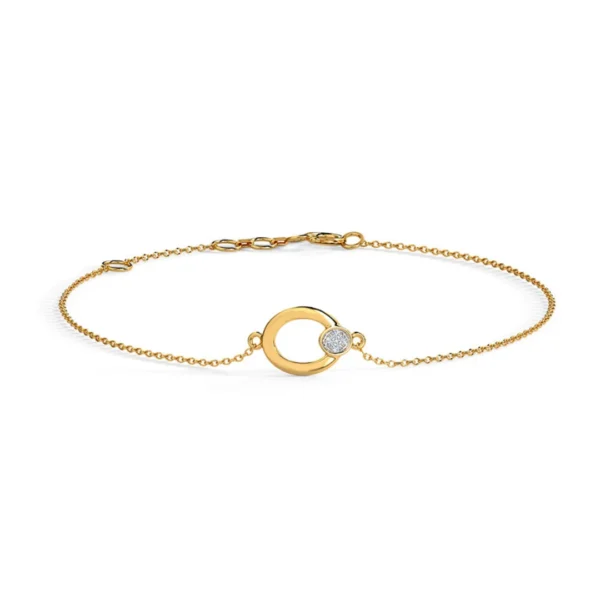 Exquisite 14K Yellow Gold Diamond Bracelet for Ladies