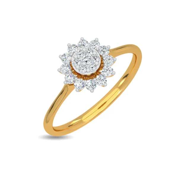 Floral Cluster Diamond Gold Cocktail Ring