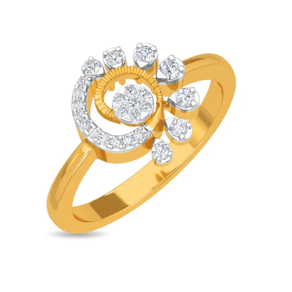 Glowing Embrace Gold and Diamond Engagement Ring for Women