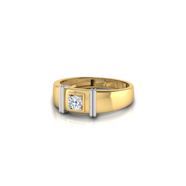18kt White Yellow Gold Solitaire Lab Diamond Ring for Men - Image 2
