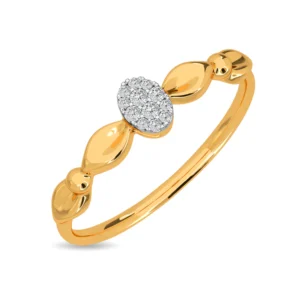 Golden Glamour 18k Yellow Gold Oval Diamond Ring