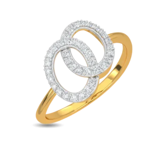 Harmony Circles 18 Karat Yellow Gold Diamond Interlocking Ring