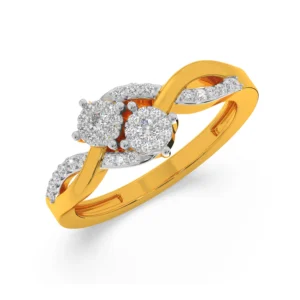 Infinite Love Yellow Gold Diamond Twist Engagement Ring