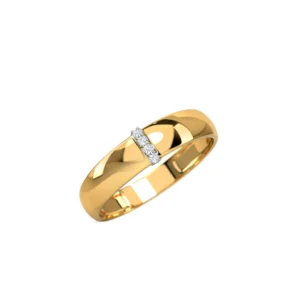 Mens Wedding Ring 18k Yellow Gold with Diamonds