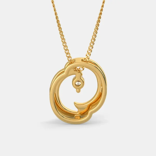 Buy 18KT Yellow Gold Diamond Round Pendant for Women - Image 3