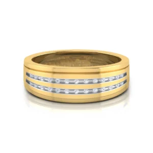 Stunning 18k Yellow Gold Mens Diamond Ring