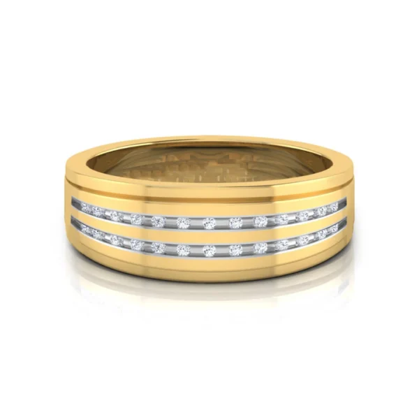 Stunning 18k Yellow Gold Mens Diamond Ring