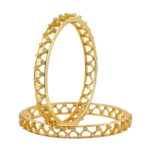 Stunning 3 Carat Diamond & 18K Yellow Gold Bangles