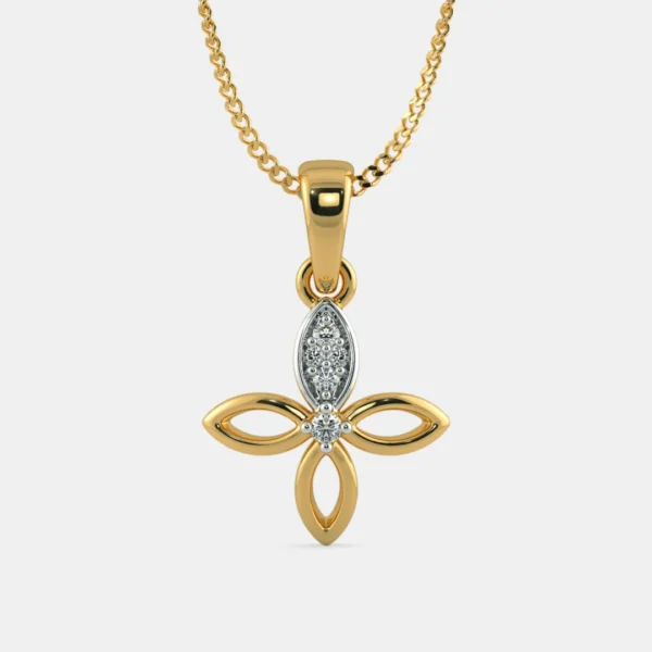 Women's Flower Pendant 18k Gold and Diamond