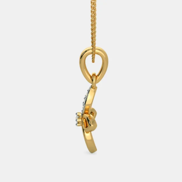 Women's Flower Pendant 18KT Gold and Diamond - Image 4