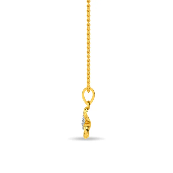 14KT Gold Lab Diamond Flower Pendant Necklace For Gift - Image 4