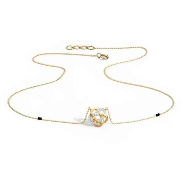 Buy 14KT Yellow Gold Diamond Mangalsutra- Latest Design - Image 2