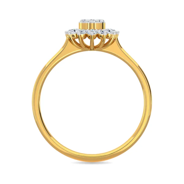 Floral Cluster Lab Diamond Gold Cocktail Ring - Image 3