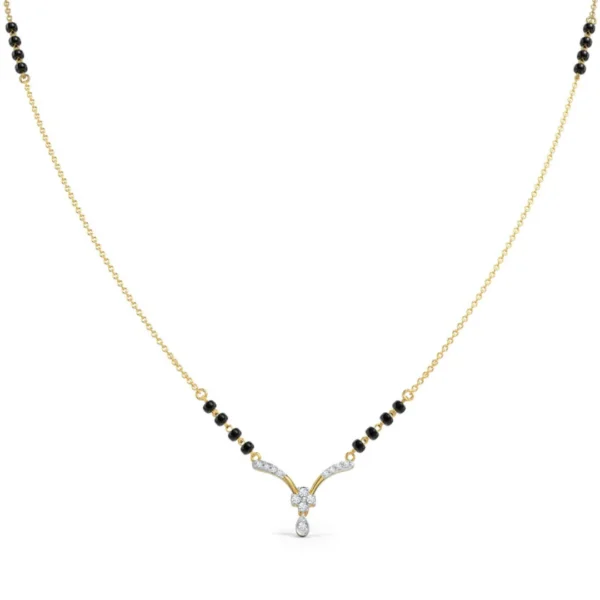 Diamond Mangalsutra With 14KT Yellow Gold Chain - Image 2