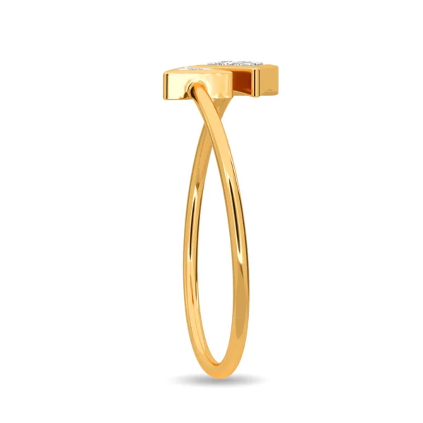 Buy Gold Lab Diamond Open Triangle Engagement Ring for Female - Image 3