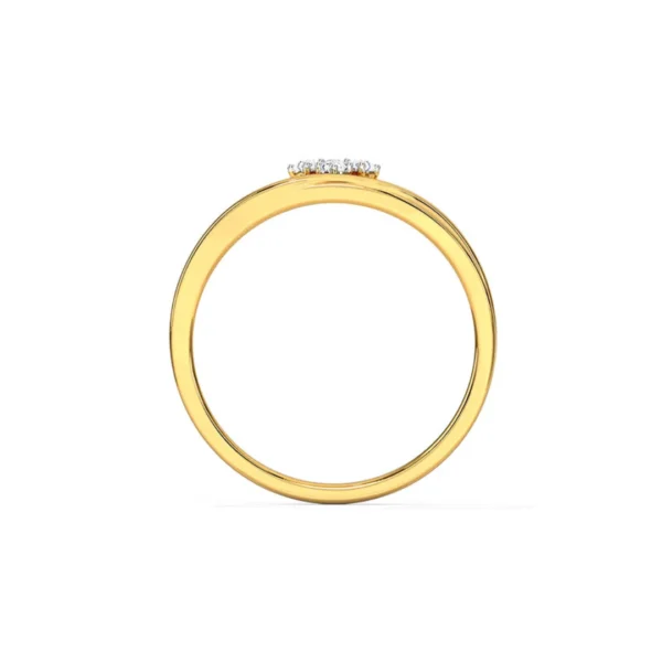 14KT Yellow Gold Diamond Floral Wedding Ring for Women - Image 4