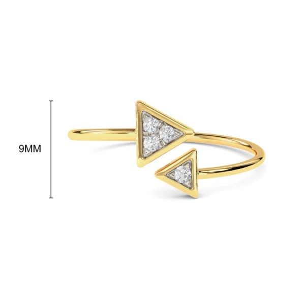 Buy Gold Lab Diamond Open Triangle Engagement Ring for Female - Image 4