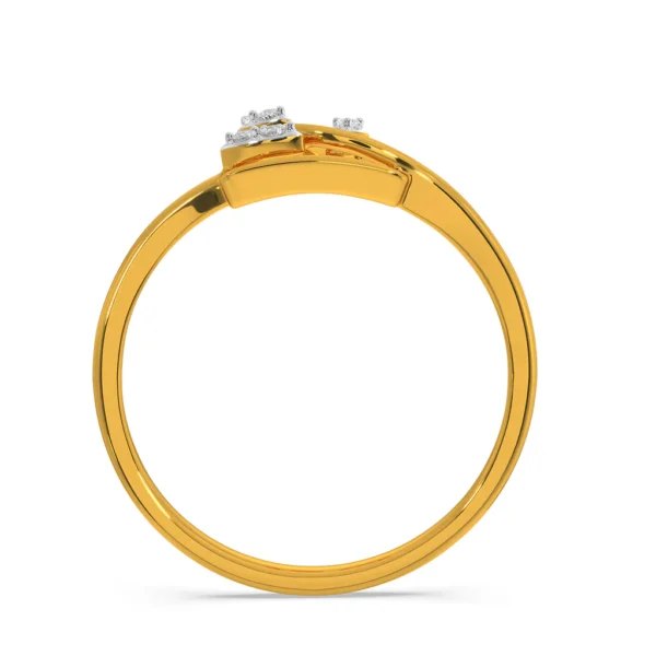 Enchanted Leaves 18kt Gold Leaf Ring with Lab Diamonds - Image 3