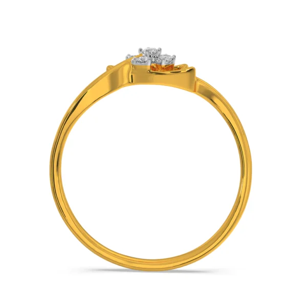 Blossom Brilliance: 18KT Gold Diamond Floral Engagement Ring - Image 3