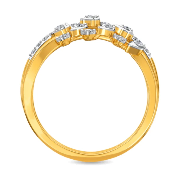 Gilded Petals Yellow Gold Lab Diamond Leafy Engagement Ring - Image 3