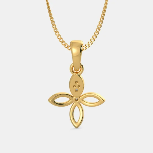 Women's Flower Pendant 18KT Gold and Diamond - Image 2