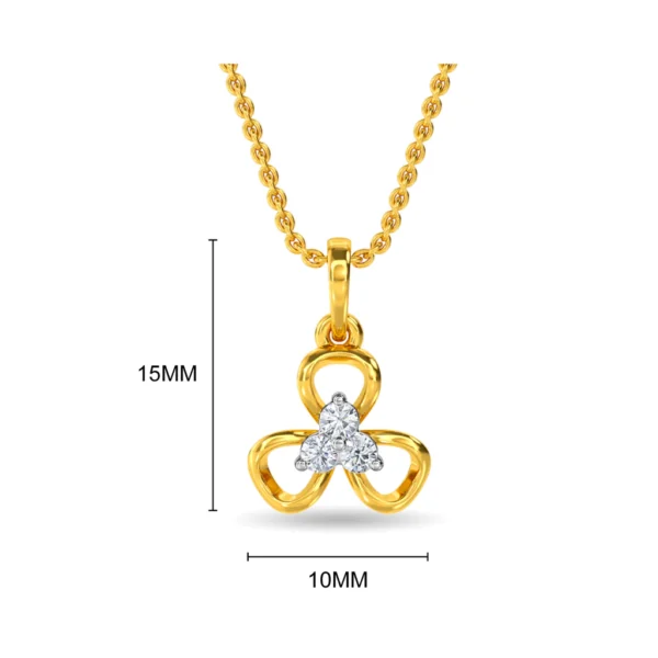 14KT Gold Lab Diamond Flower Pendant Necklace For Gift - Image 2