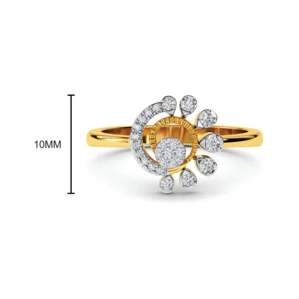 Glowing Embrace Gold and Lab Diamond Engagement Ring for Women - Image 5