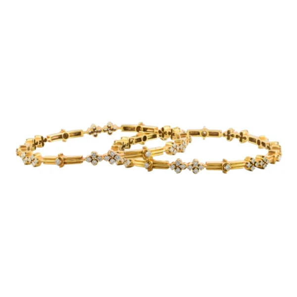 18KT Gold Bangle Embellished with 2.16 Carat Lab Diamonds - Image 2