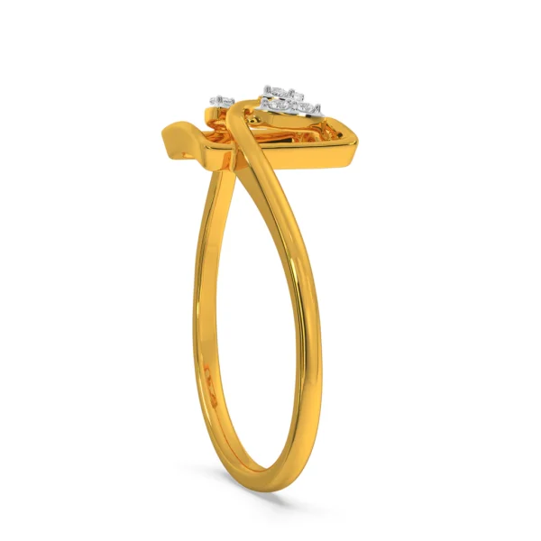 Enchanted Leaves 18kt Gold Leaf Ring with Lab Diamonds - Image 4