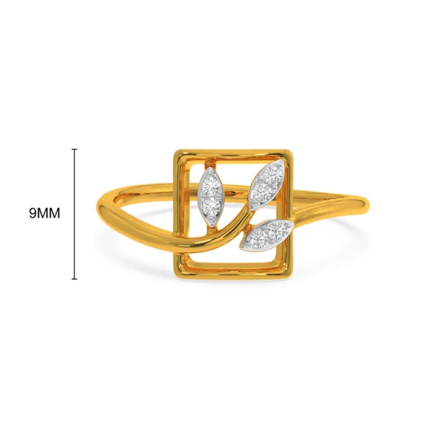Enchanted Leaves 18kt Gold Leaf Ring with Lab Diamonds - Image 5