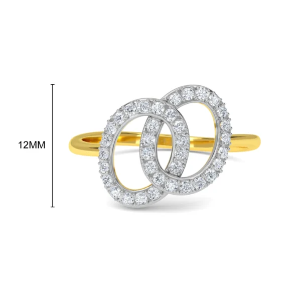 Harmony Circles 18 Karat Gold Lab Diamond Interlocking Ring - Image 3