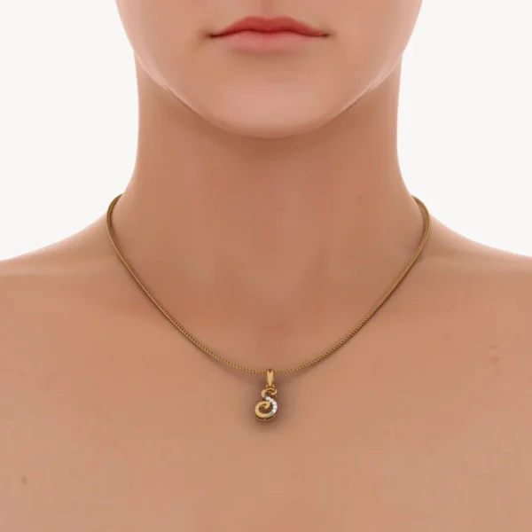 18K Gold Lab Diamond Letter S Pendant for Women - Image 3