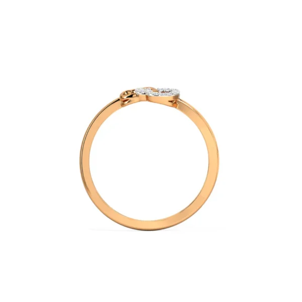 14kt Rose Gold & Lab Diamond Double Heart Ring for Ladies - Image 4