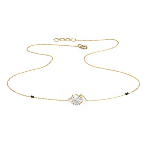 Buy 14KT Yellow Gold & Diamond OM Mangalsutra - Image 3