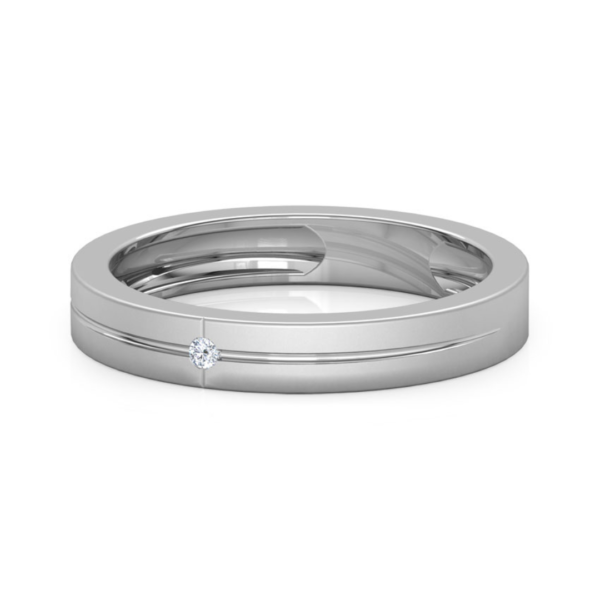 Mens 950 Platinum & Diamond Ring For Wedding, Engagement - Image 4